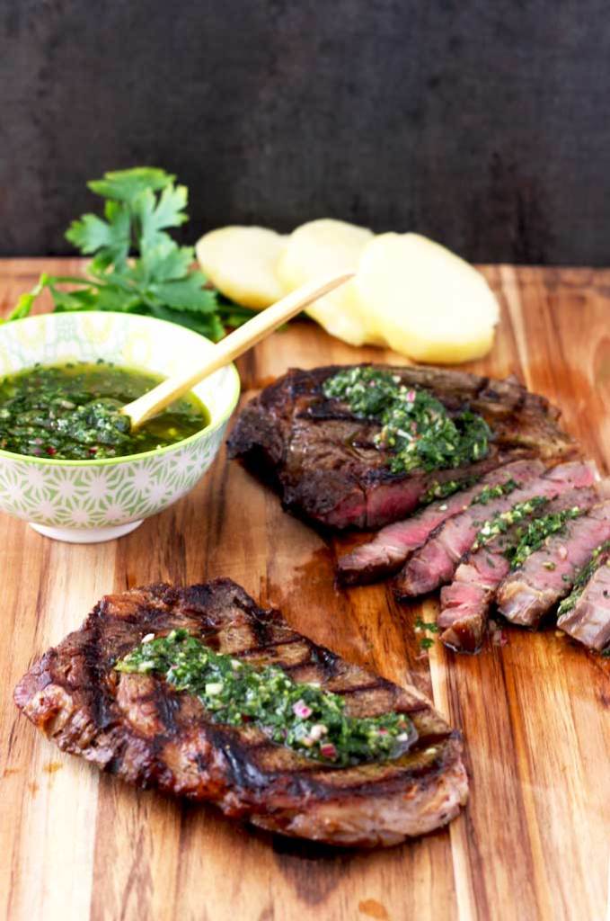 Grilled Rib Eye Steaks With Chimichurri Live Disease Free 